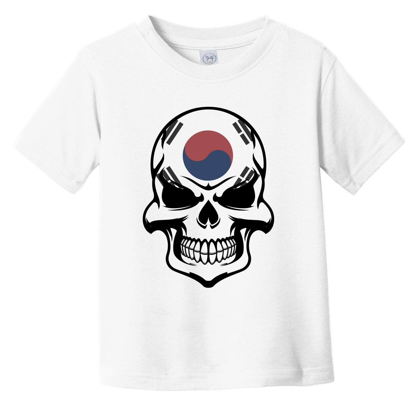 Korean Flag Skull Cool South Korea Skull Infant Toddler T-Shirt