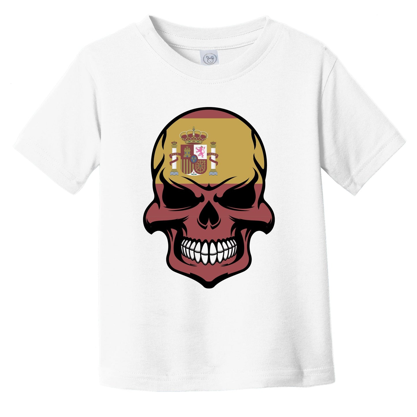 Spanish Flag Skull Cool Spain Skull Infant Toddler T-Shirt