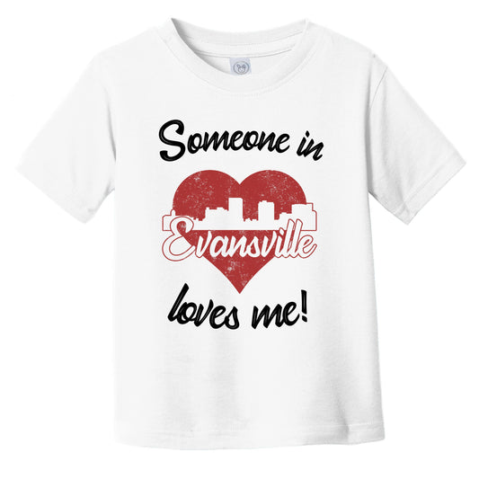 Someone In Evansville Loves Me Red Heart Skyline Infant Toddler T-Shirt