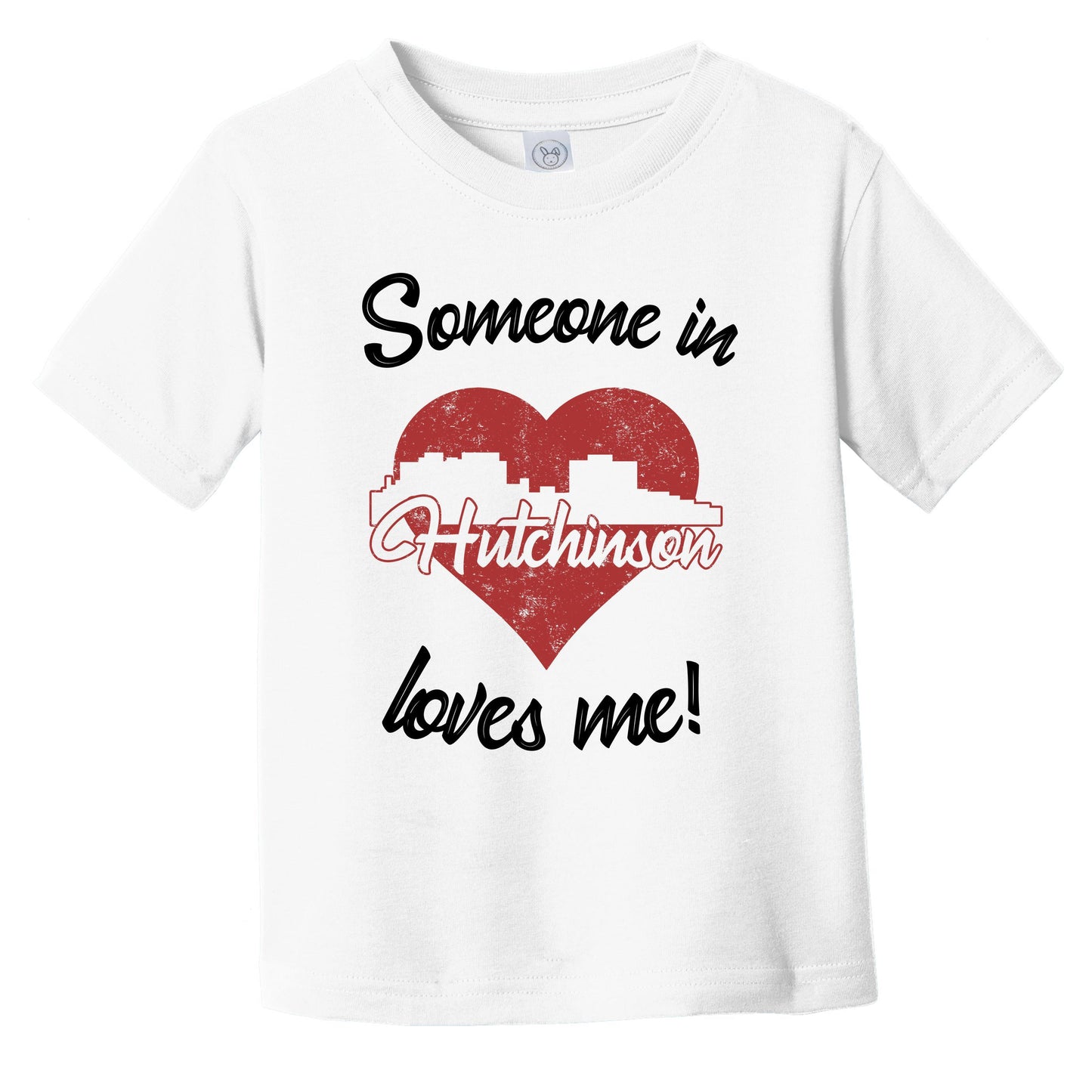 Someone In Hutchinson Loves Me Red Heart Skyline Infant Toddler T-Shirt