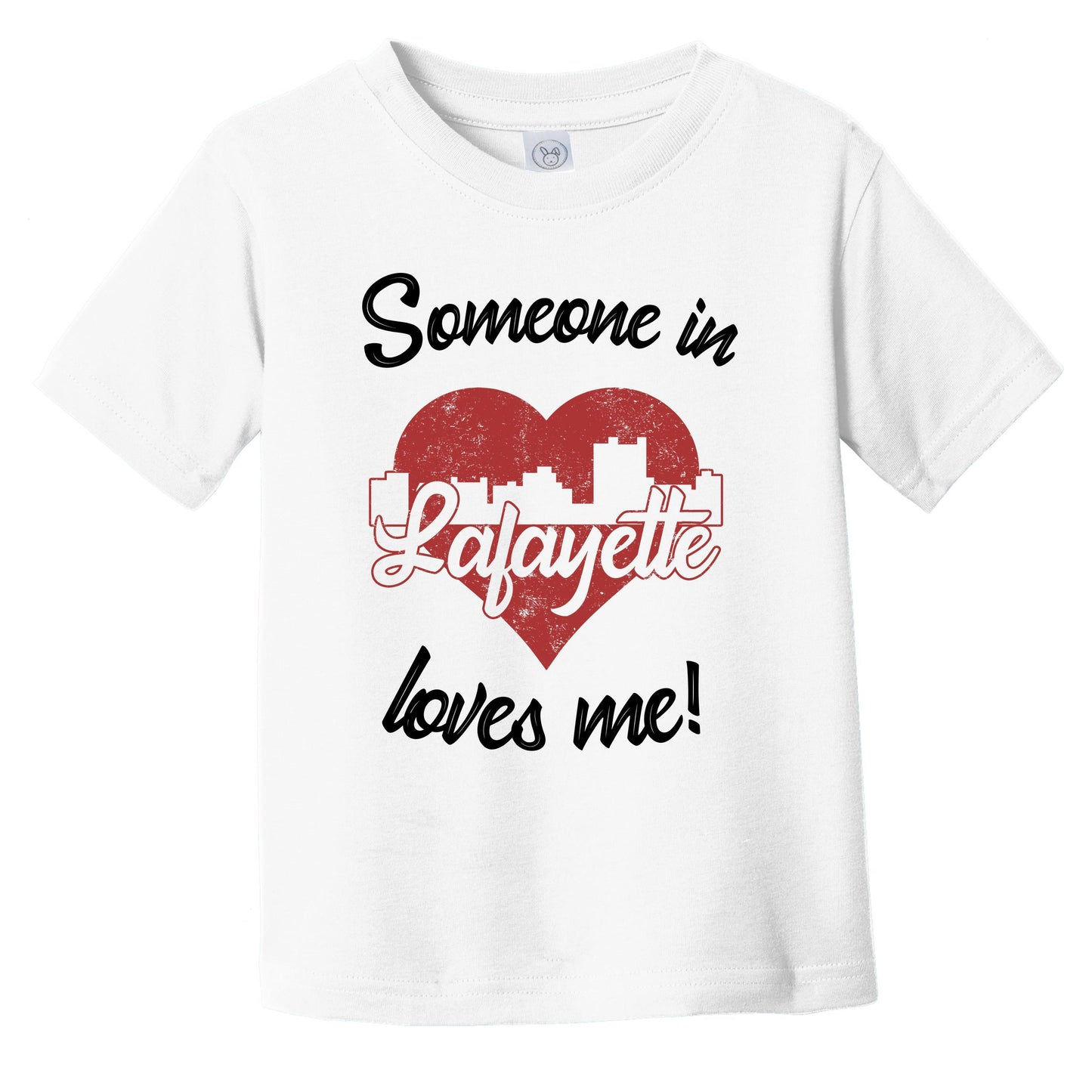 Someone In Lafayette Loves Me Red Heart Skyline Infant Toddler T-Shirt