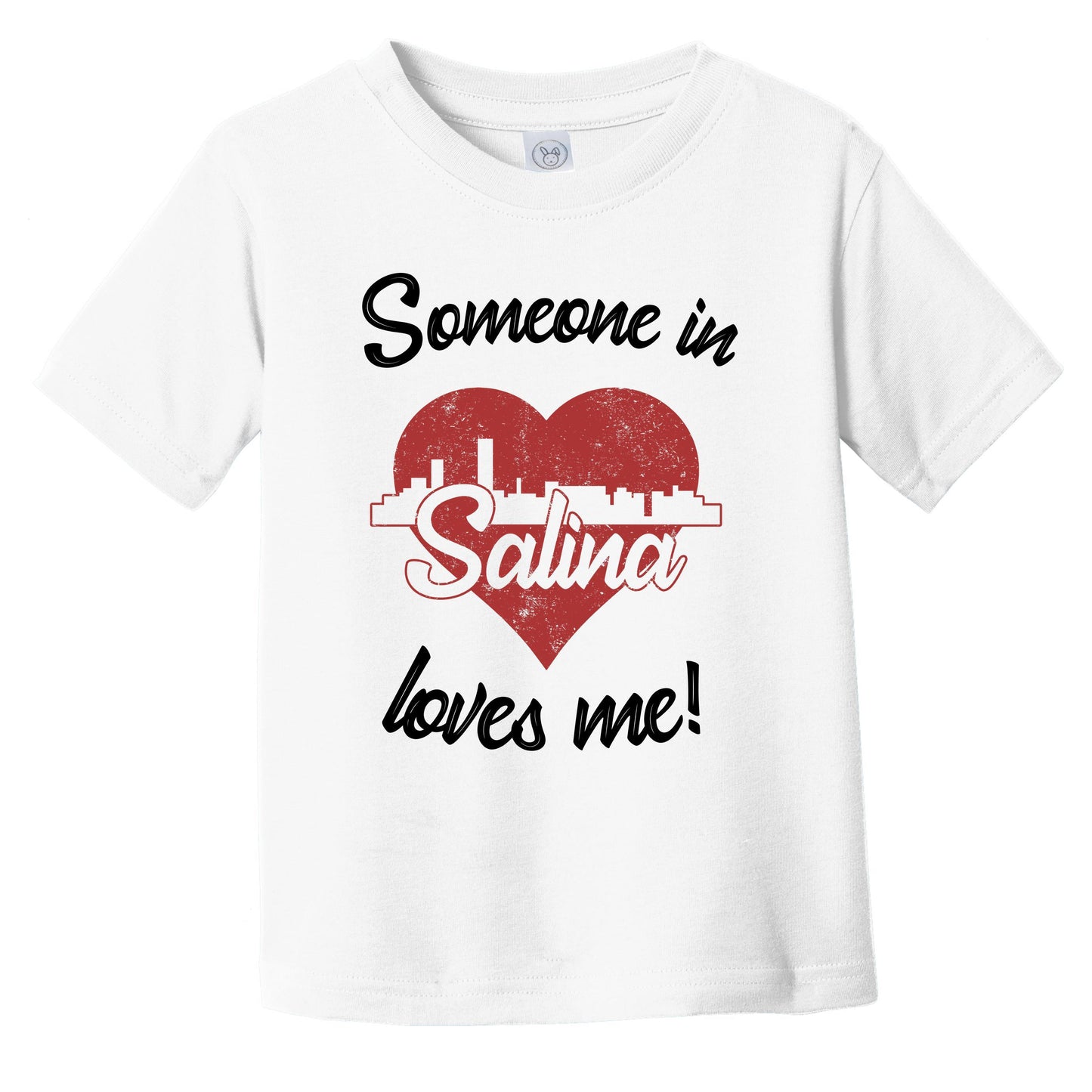 Someone In Salina Loves Me Red Heart Skyline Infant Toddler T-Shirt