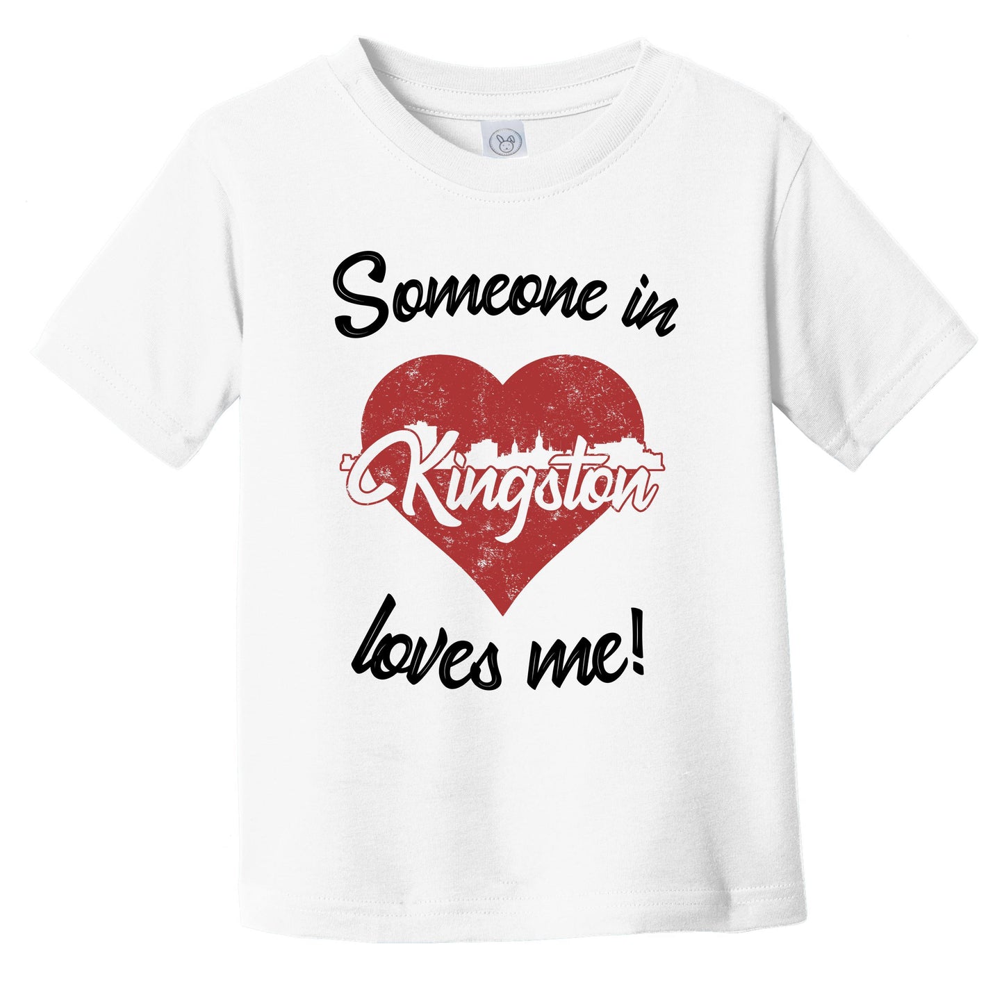 Someone In Kingston Loves Me Red Heart Skyline Infant Toddler T-Shirt