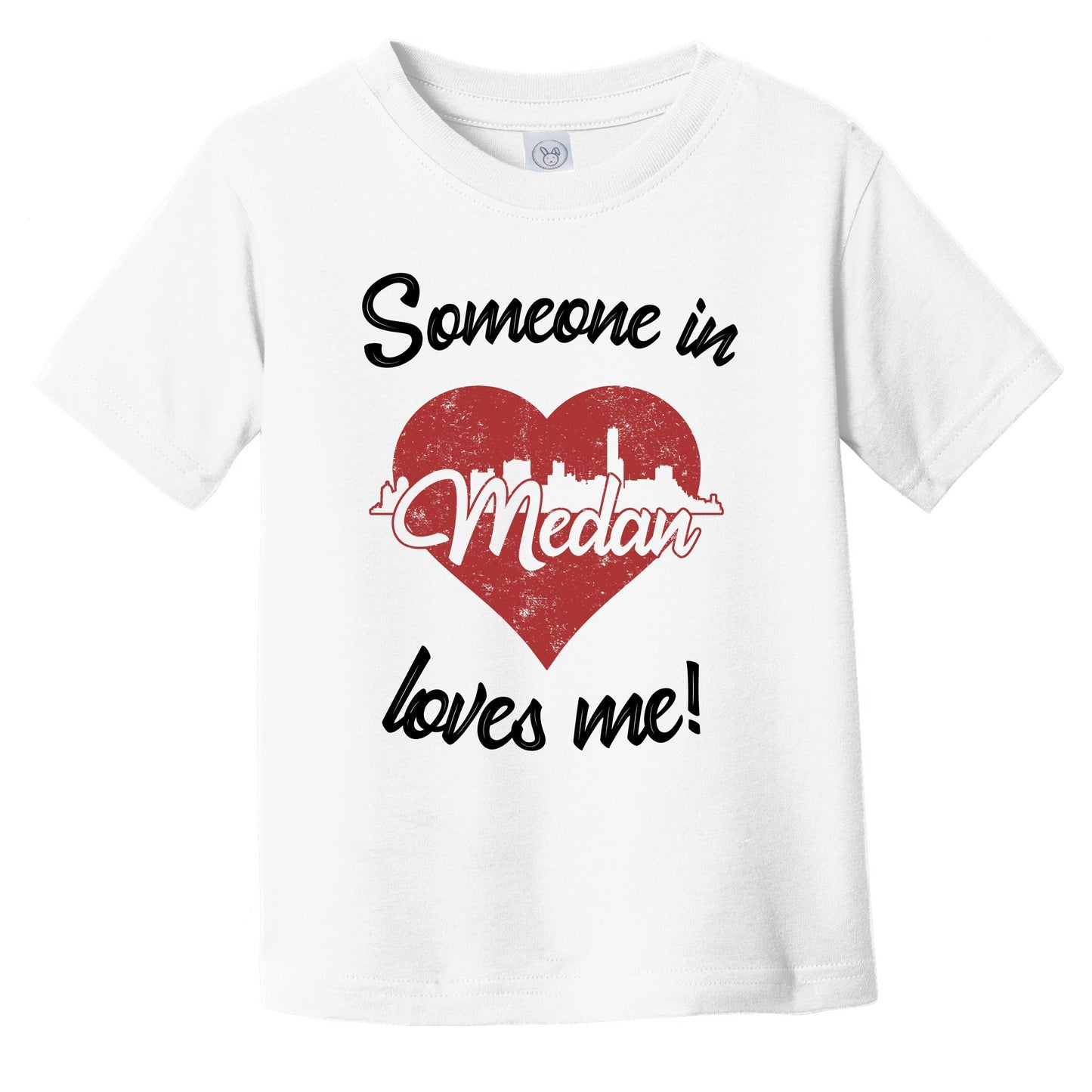 Someone In Medan Loves Me Red Heart Skyline Infant Toddler T-Shirt