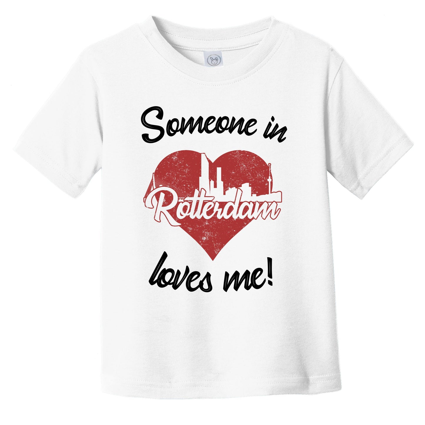 Someone In Rotterdam Loves Me Red Heart Skyline Infant Toddler T-Shirt