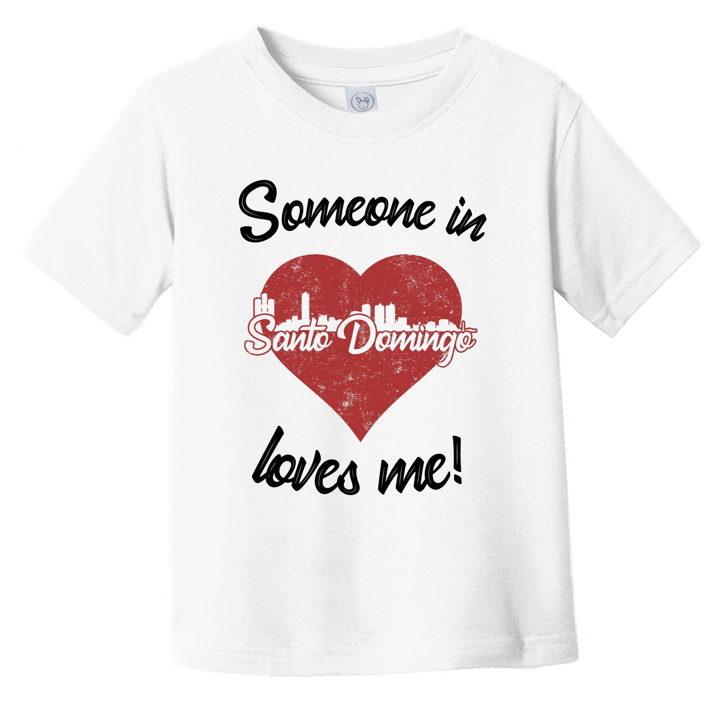 Someone In Santo Domingo Loves Me Red Heart Skyline Infant Toddler T-Shirt