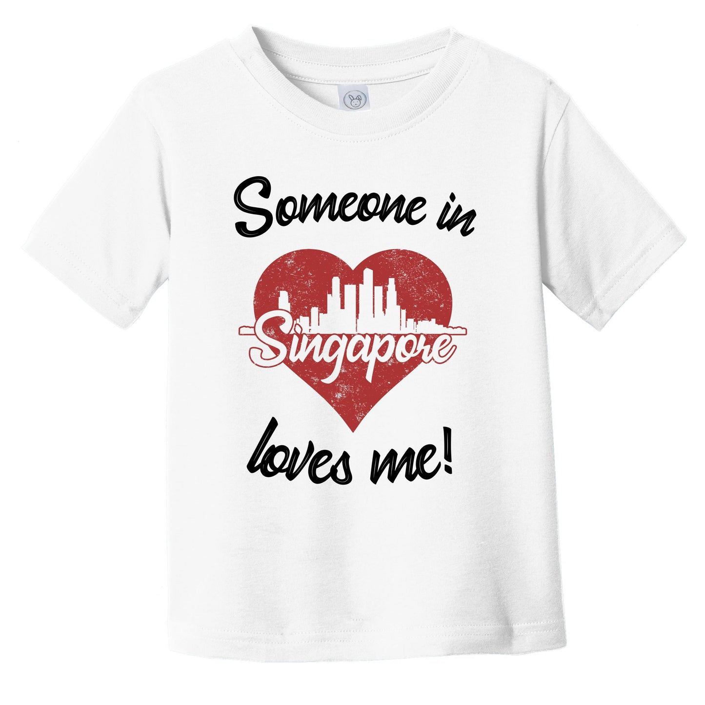 Someone In Singapore Loves Me Red Heart Skyline Infant Toddler T-Shirt