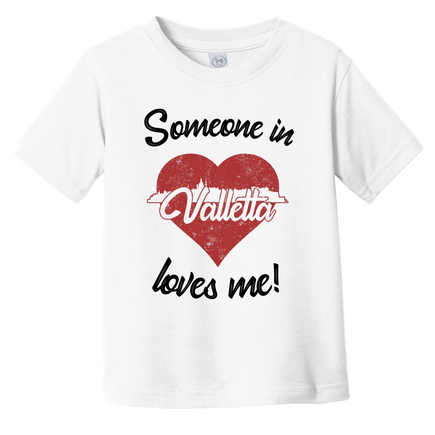 Someone In Valletta Loves Me Red Heart Skyline Infant Toddler T-Shirt