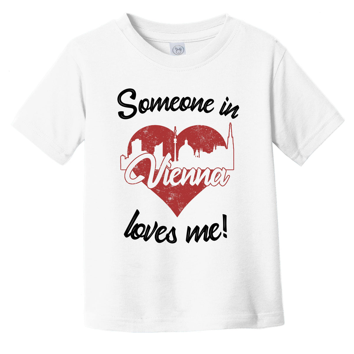 Someone In Vienna Loves Me Red Heart Skyline Infant Toddler T-Shirt