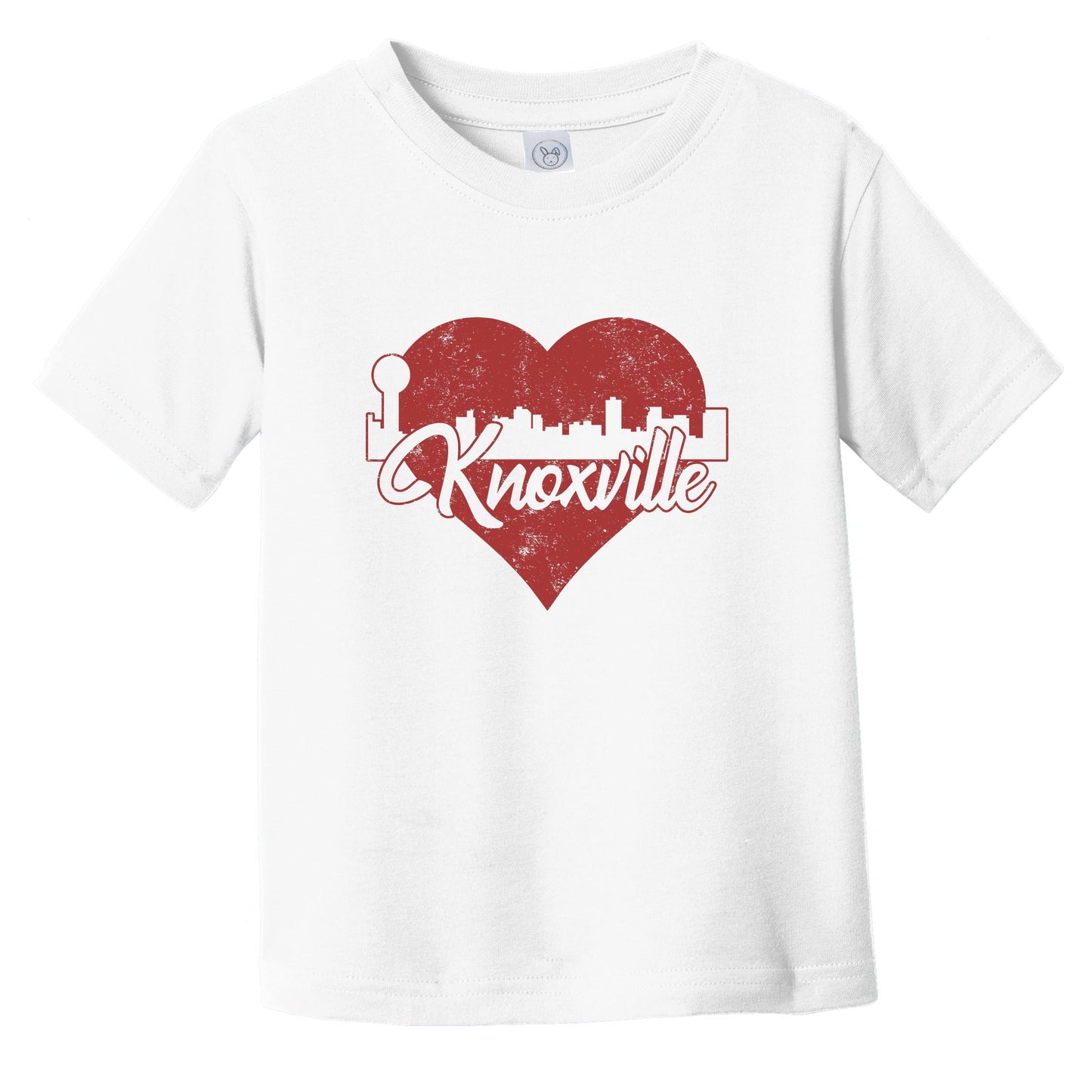 Retro Knoxville Tennessee Skyline Red Heart Infant Toddler T-Shirt
