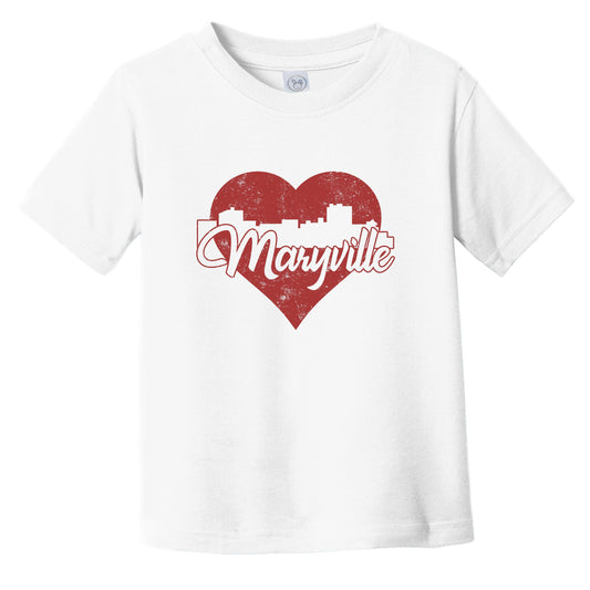 Retro Maryville Tennessee Skyline Red Heart Infant Toddler T-Shirt