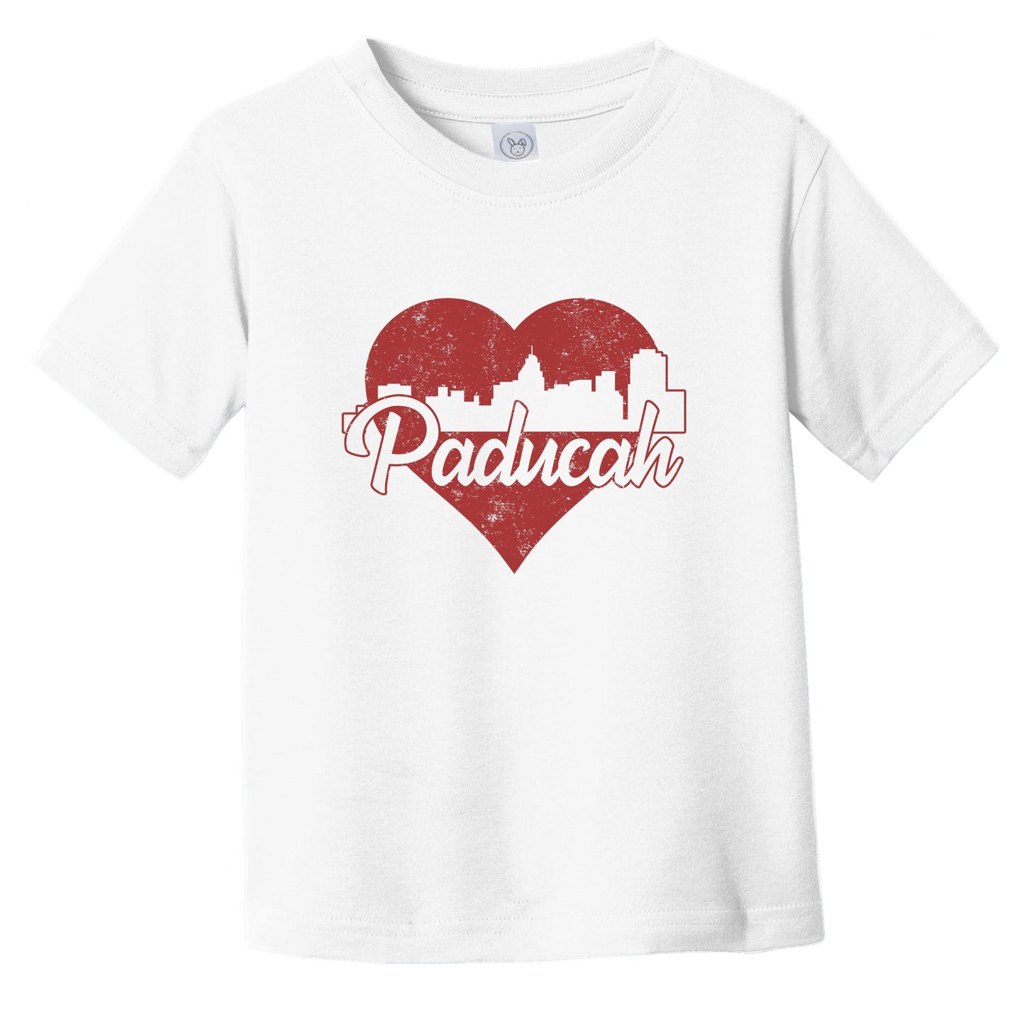Retro Paducah Kentucky Skyline Red Heart Infant Toddler T-Shirt
