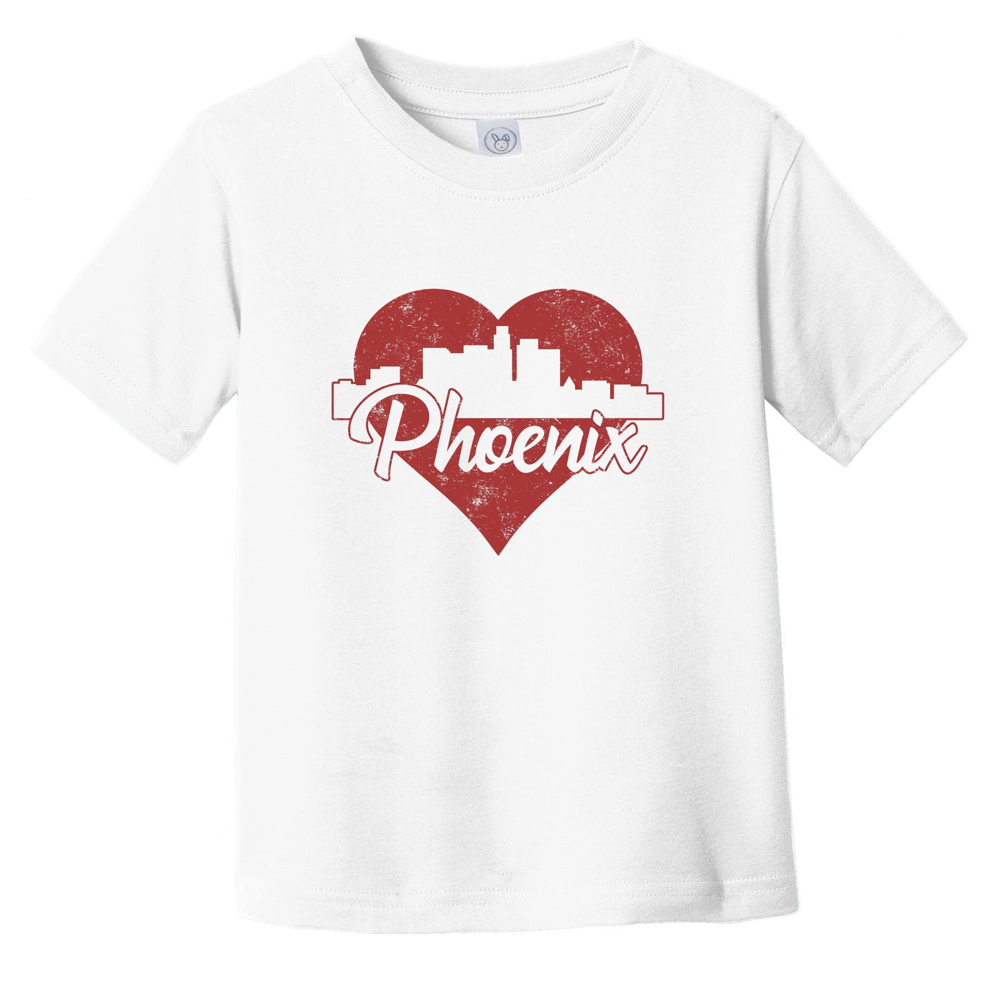 Retro Phoenix Arizona Skyline Red Heart Infant Toddler T-Shirt