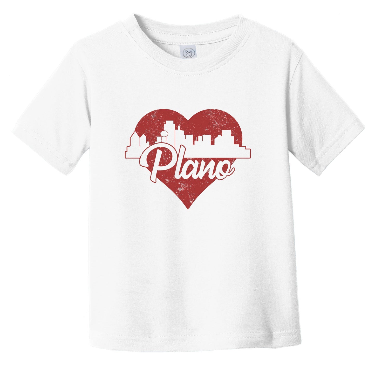 Retro Plano Texas Skyline Red Heart Infant Toddler T-Shirt