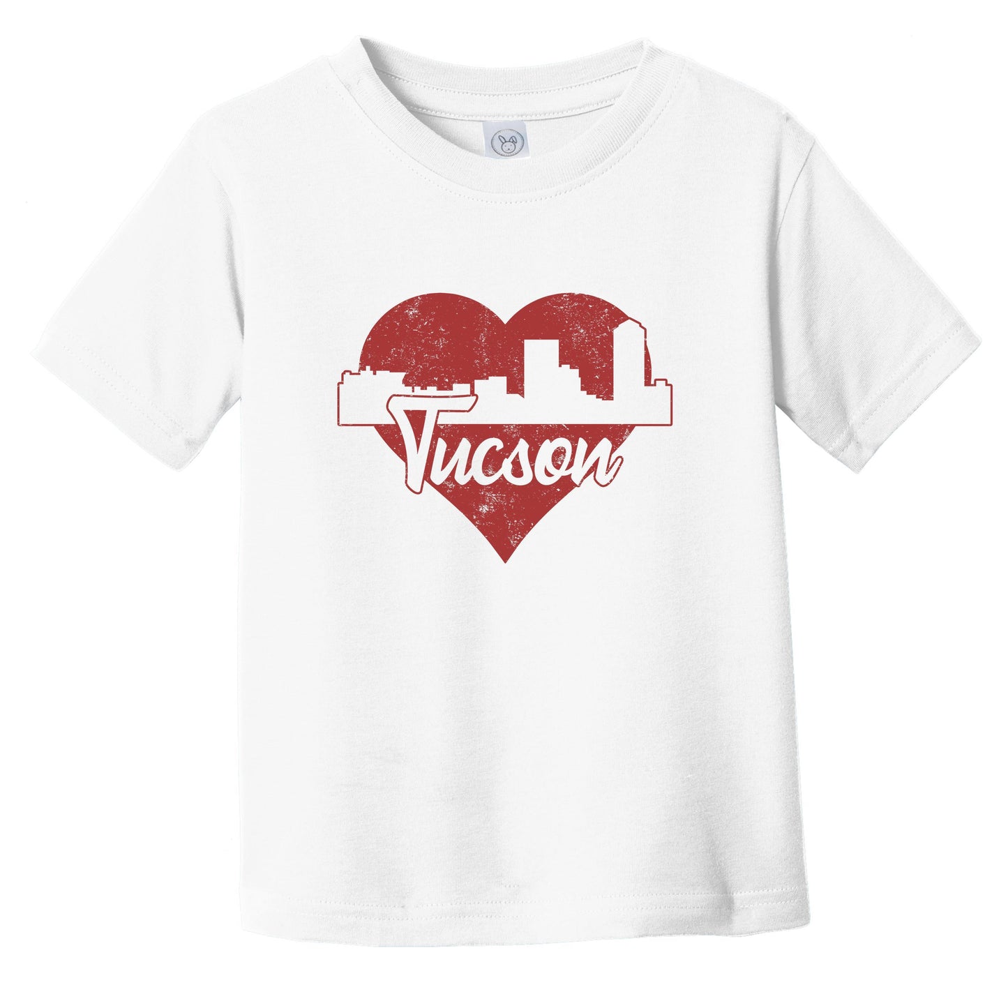 Retro Tucson Arizona Skyline Red Heart Infant Toddler T-Shirt