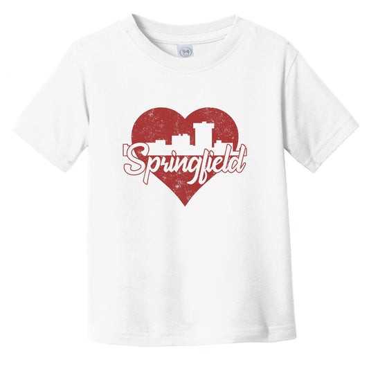 Retro Springfield Missouri Skyline Red Heart Infant Toddler T-Shirt