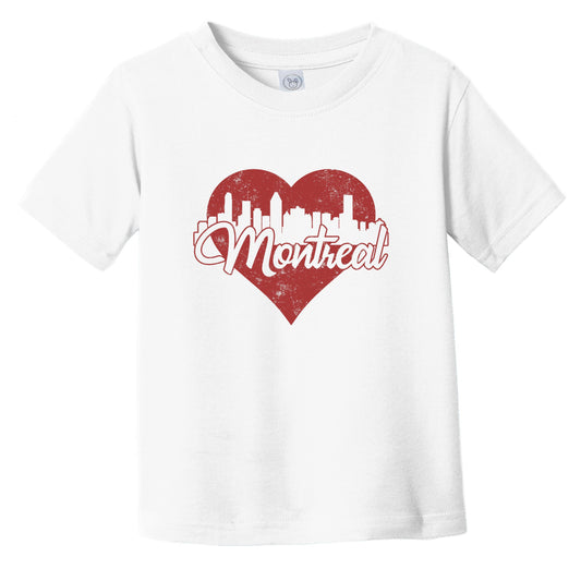 Retro Montreal Quebec Canada Skyline Red Heart Infant Toddler T-Shirt