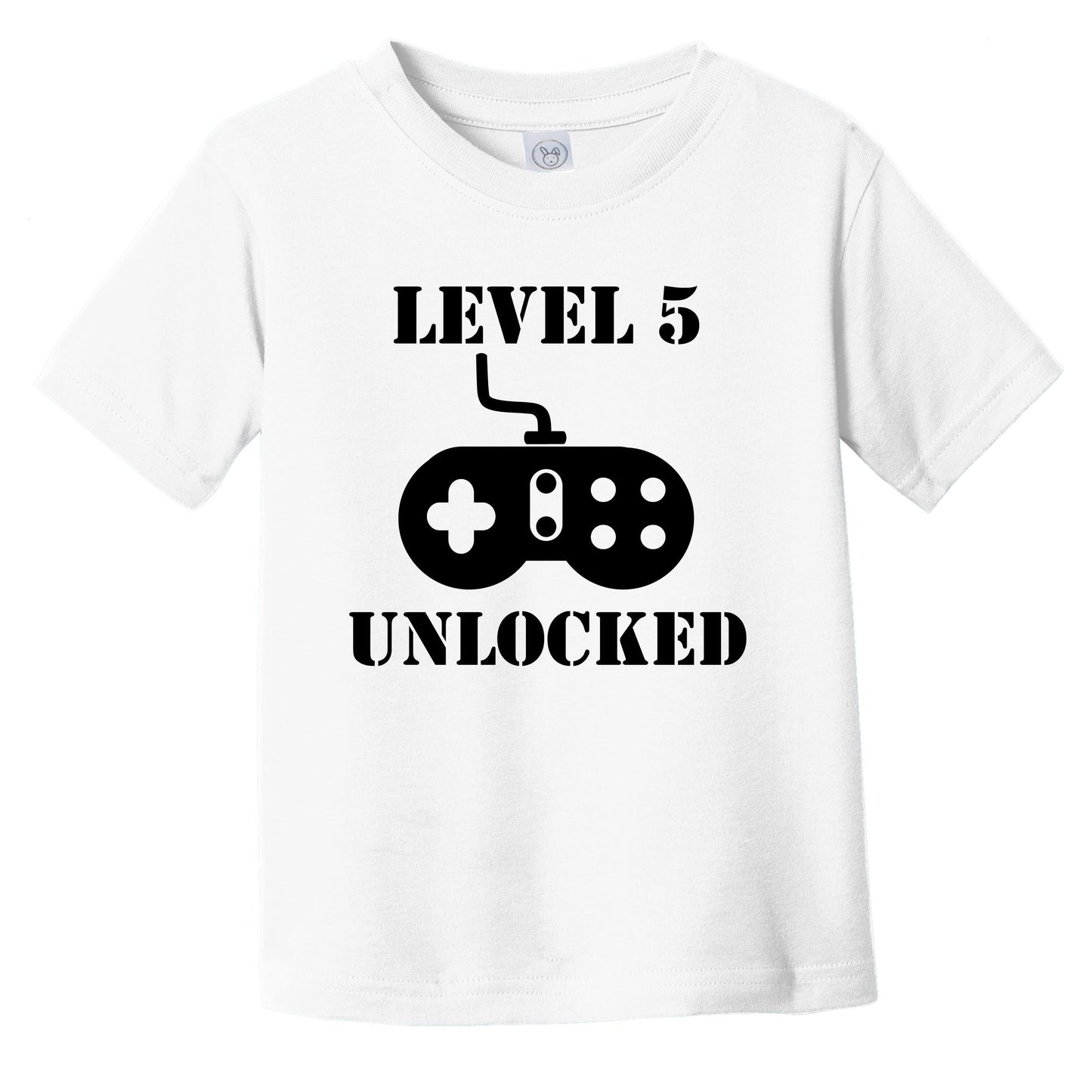 Level 5 Unlocked Funny Video Games 5th Birthday Infant Toddler T-Shirt