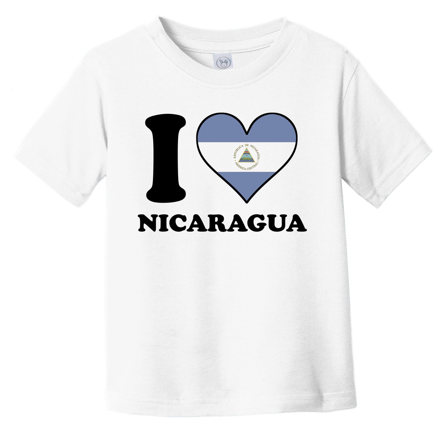 I Love Nicaragua Nicaraguan Flag Heart Infant Toddler T-Shirt