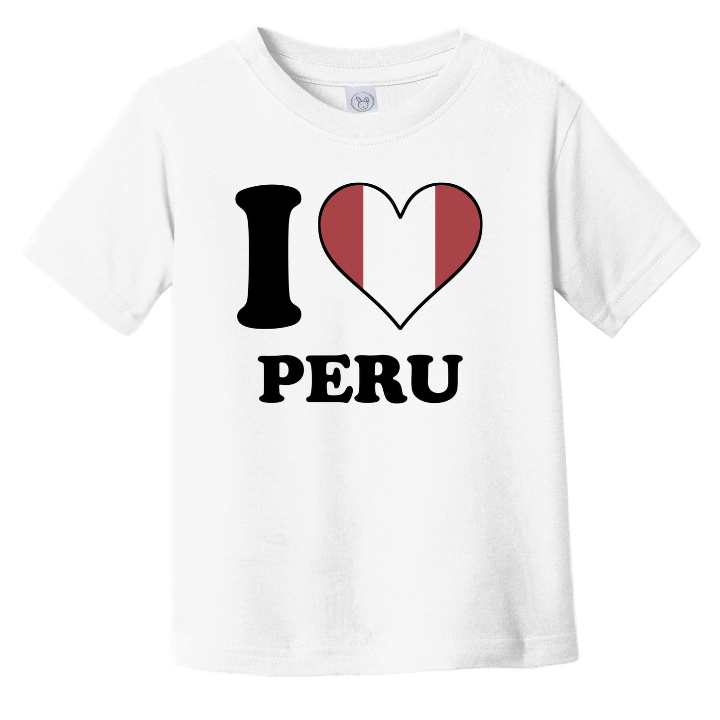 I Love Peru Peruvian Flag Heart Infant Toddler T-Shirt