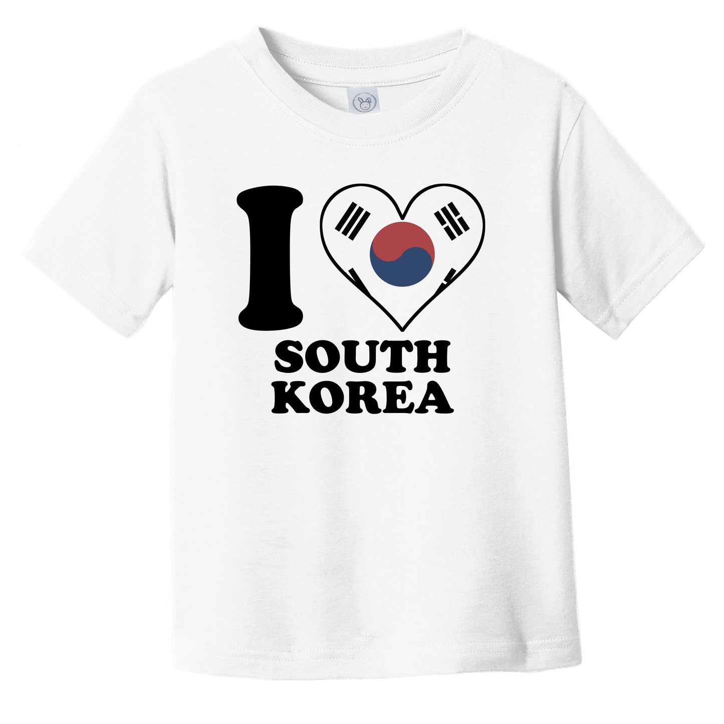 I Love South Korea Korean Flag Heart Infant Toddler T-Shirt