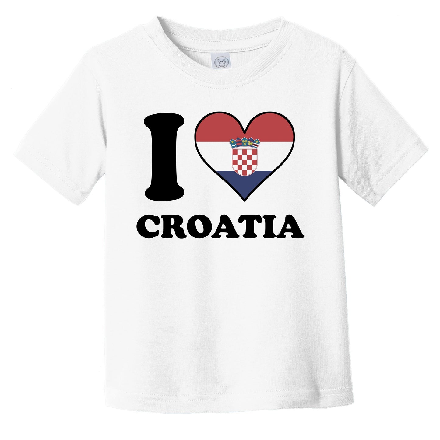 I Love Croatia Croatian Flag Heart Infant Toddler T-Shirt