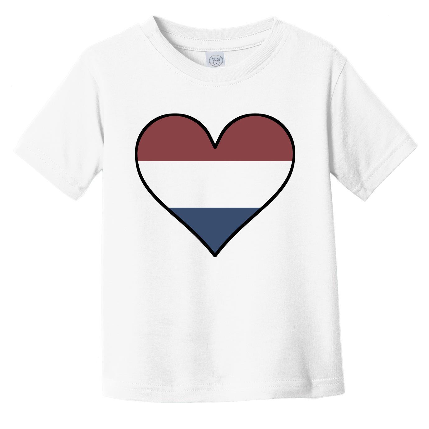 Dutch Flag T-Shirt - Cute Dutch Flag Heart - Netherlands Infant Toddler Shirt