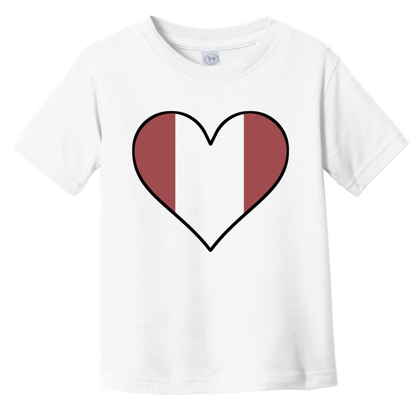Peruvian Flag T-Shirt - Cute Peruvian Flag Heart - Peru Infant Toddler Shirt