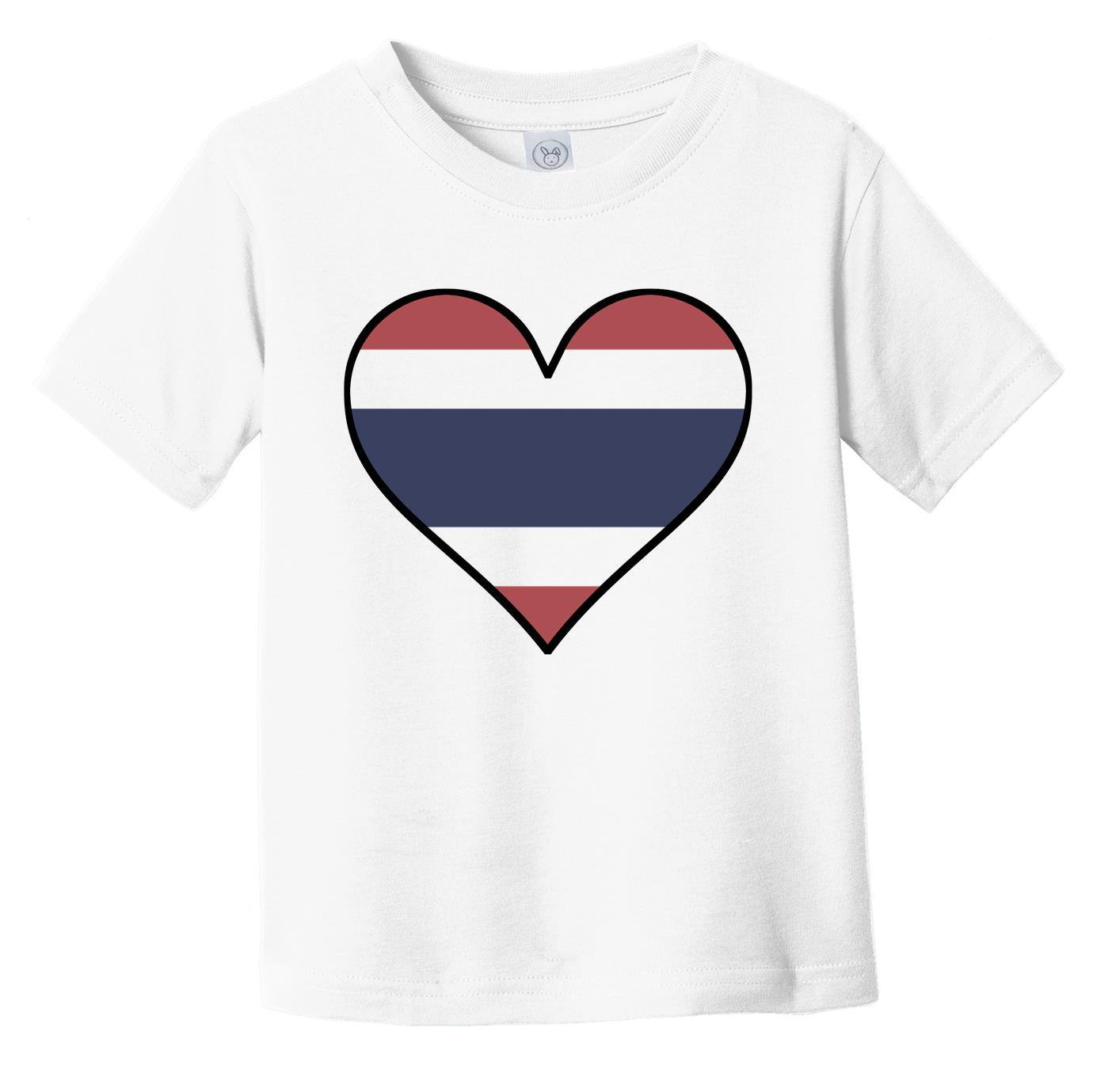 Thai Flag T-Shirt - Cute Thai Flag Heart - Thailand Infant Toddler Shirt