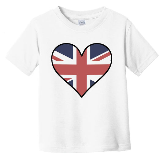 British Flag T-Shirt - Cute British Flag Heart - United Kingdom Infant Toddler Shirt