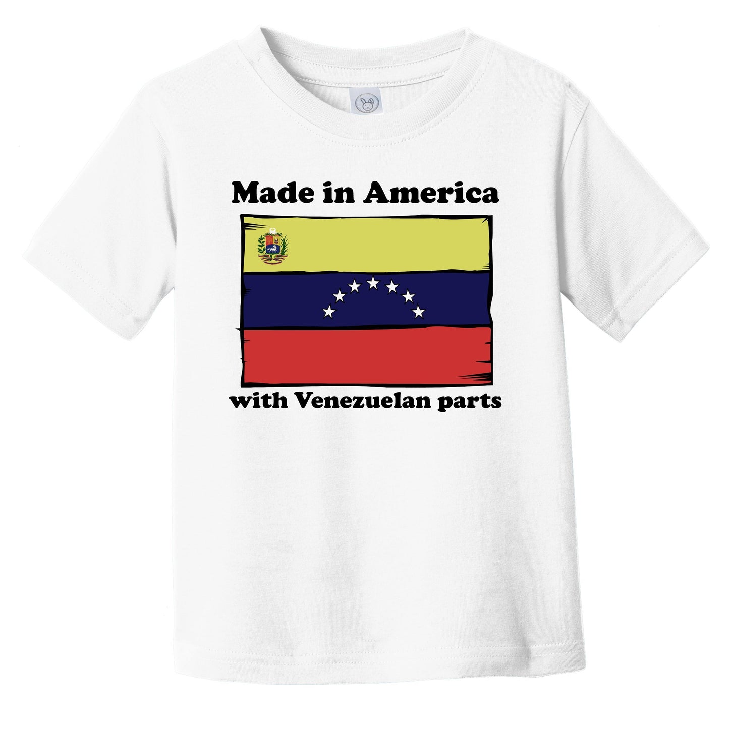 Made In America With Venezuelan Parts Funny Venezuela Flag Infant Toddler T-Shirt