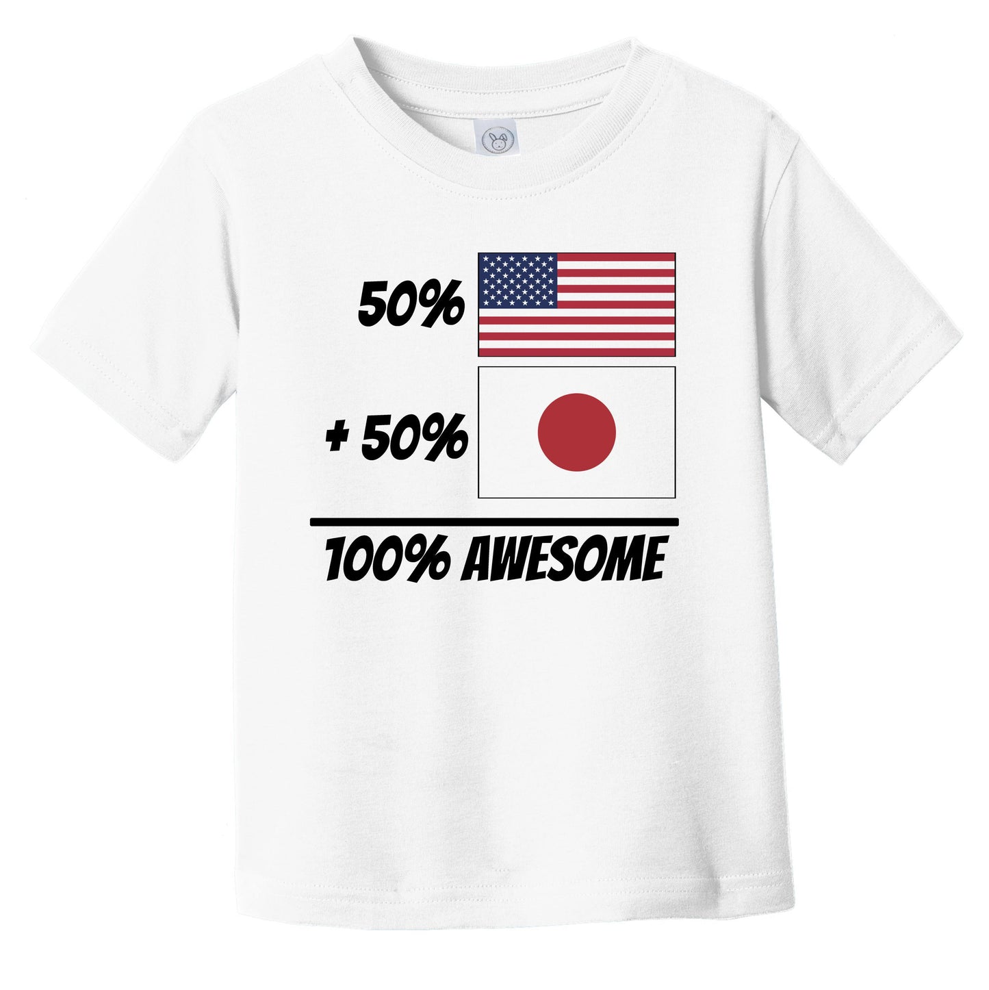 50% American Plus 50% Japanese Equals 100% Awesome Cute Japan Flag Infant Toddler T-Shirt