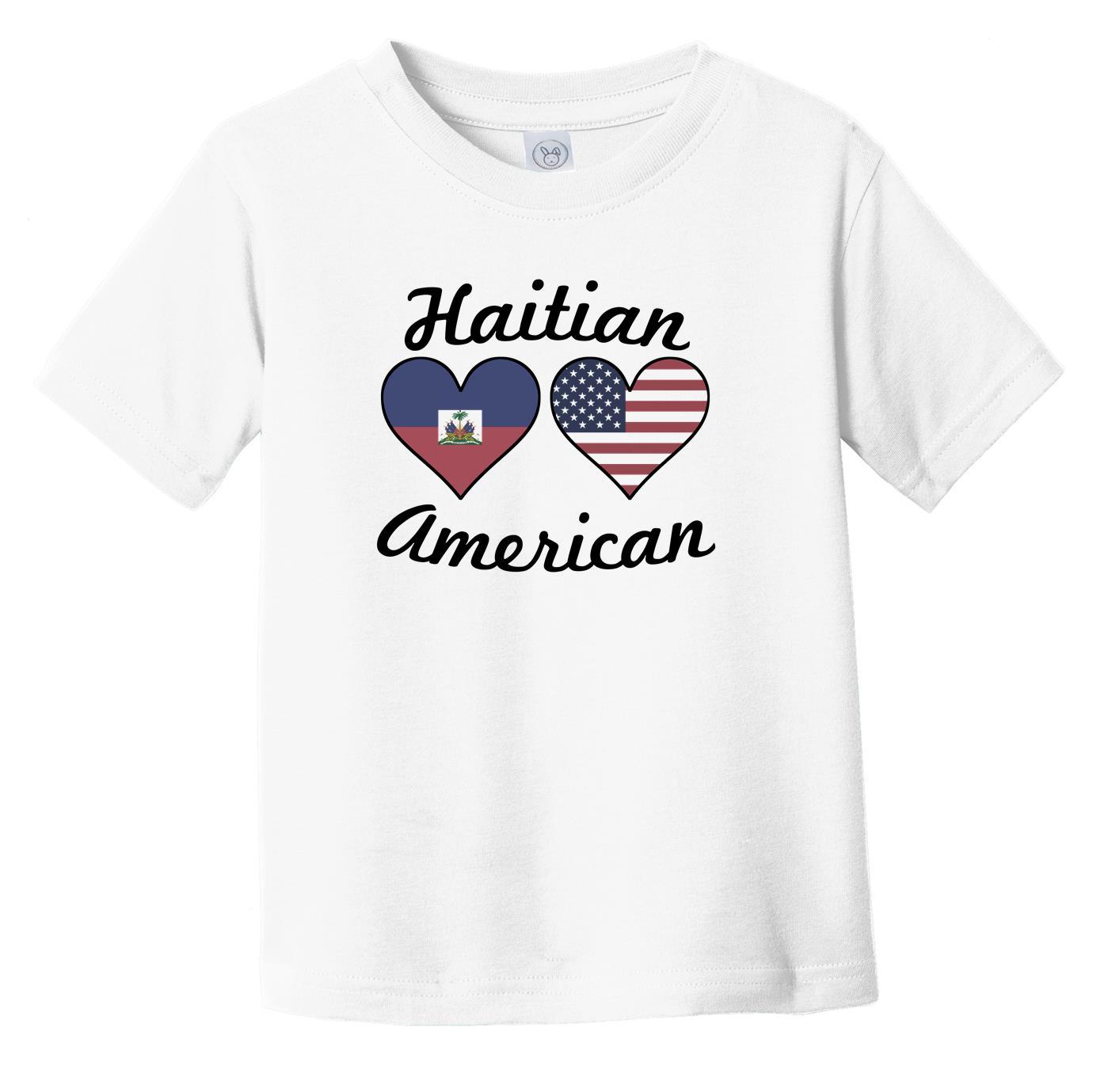 Haitian American Flag Hearts Infant Toddler T-Shirt