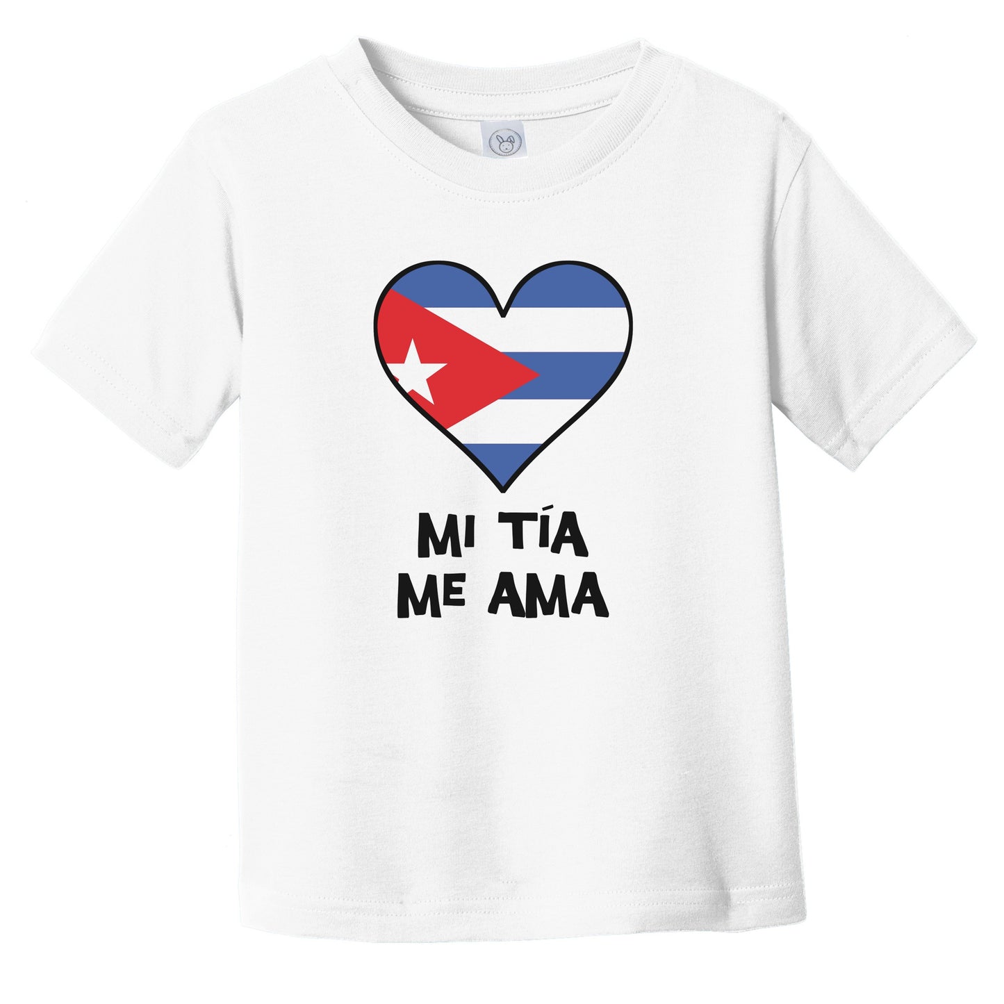 My Aunt Loves Me Spanish Language Cuba Flag Heart Infant Toddler T-Shirt - Mi tía me ama