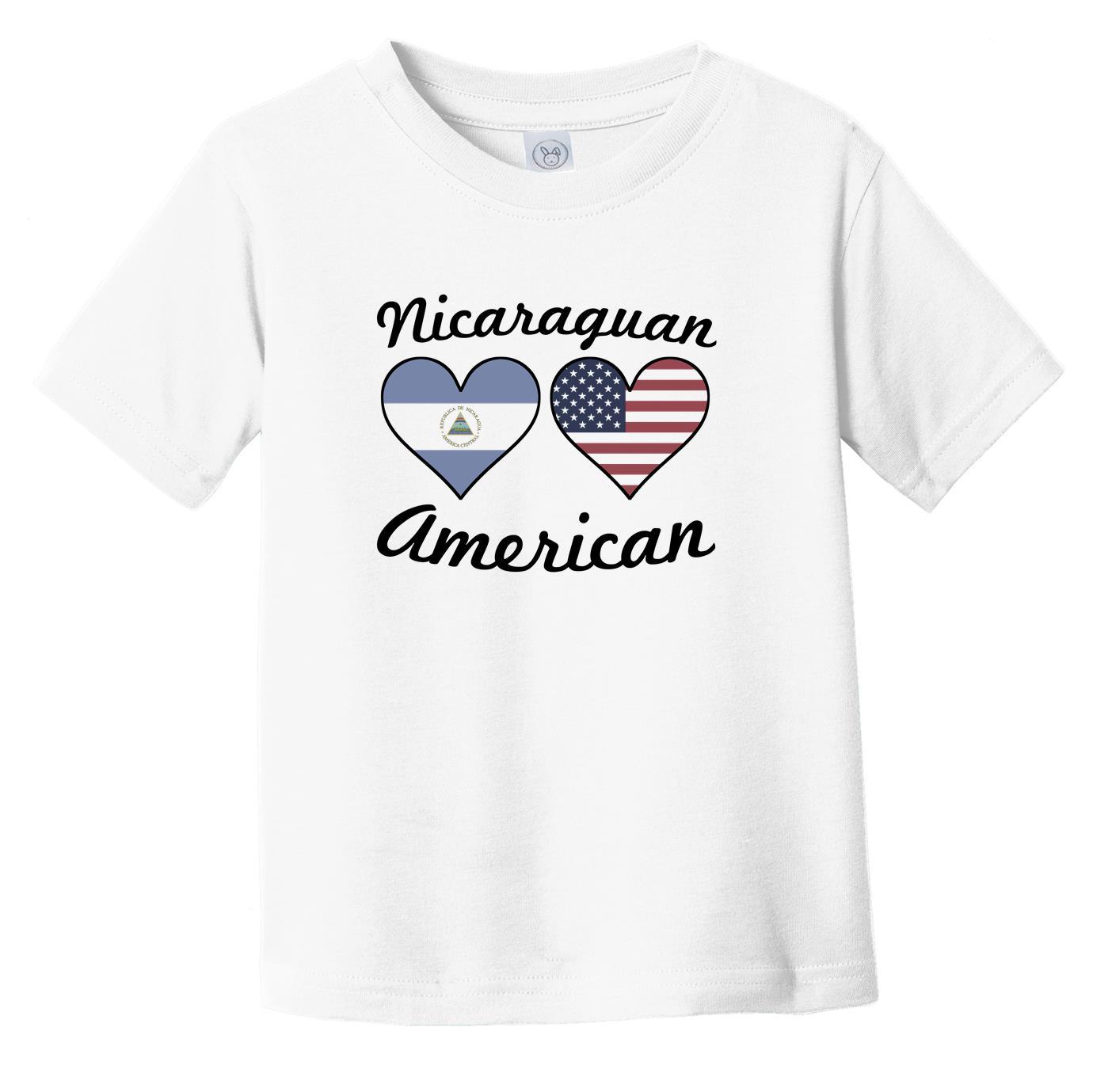 Nicaraguan American Flag Hearts Infant Toddler T-Shirt