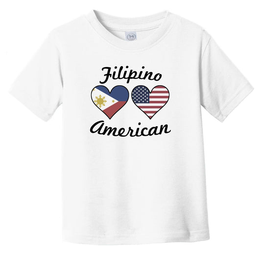Filipino American Flag Hearts Infant Toddler T-Shirt