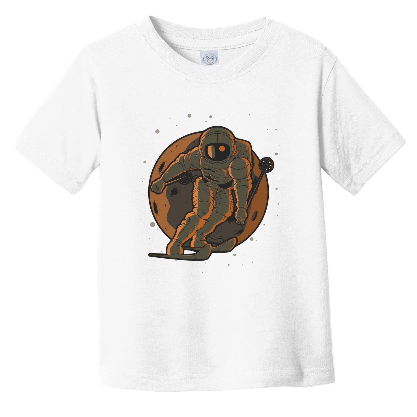 Skiing Toddler Shirt - Astronaut Outer Space Spaceman Skier Infant Toddler T-Shirt