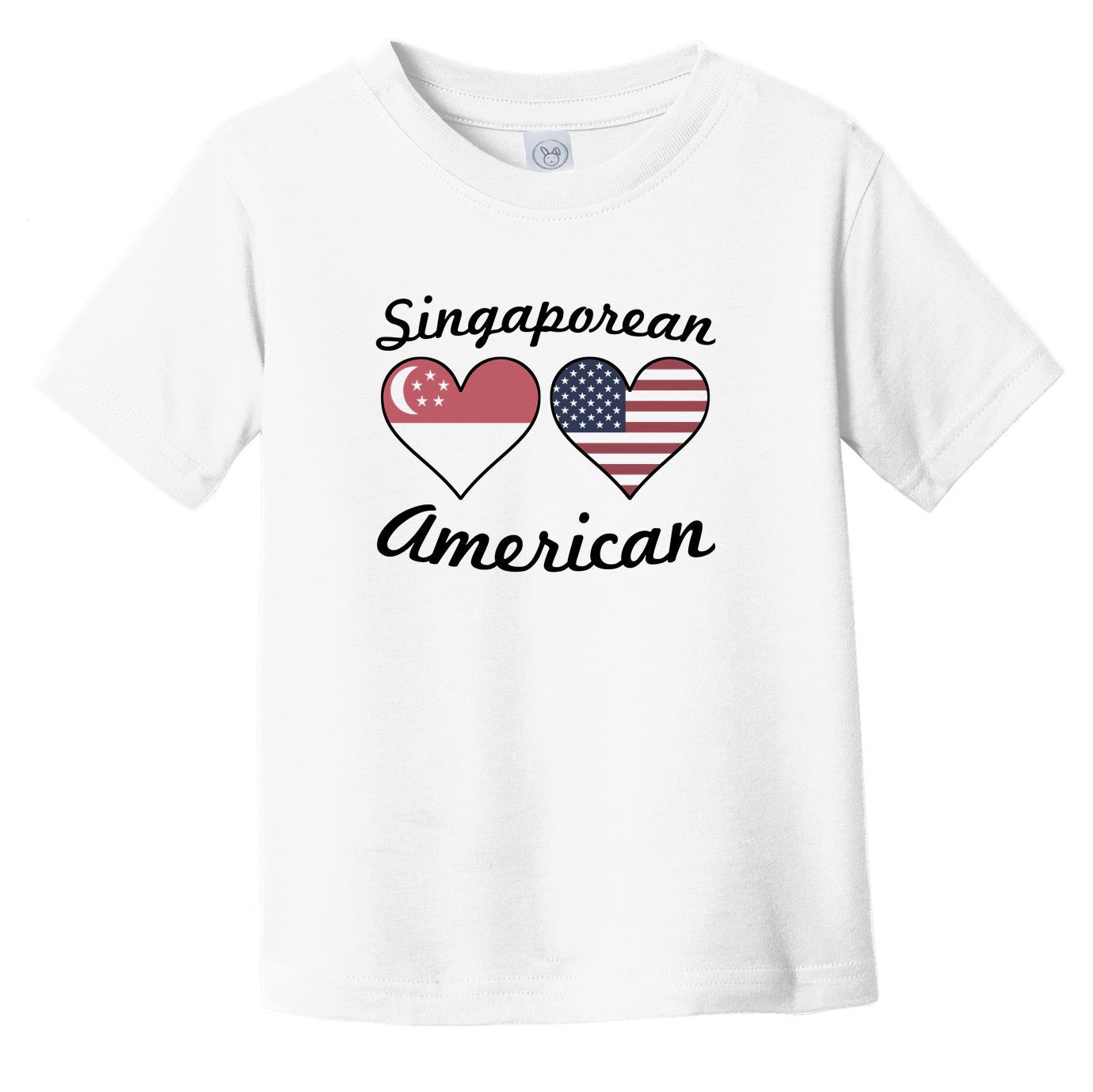 Singaporean American Flag Hearts Infant Toddler T-Shirt