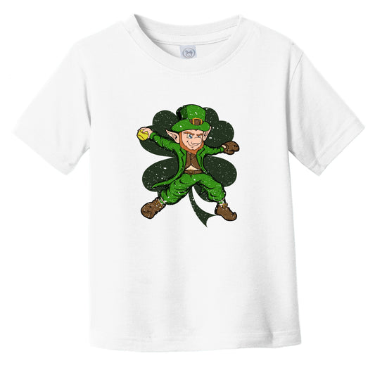 Softball Pitcher Leprechaun St. Patrick's Day Softball Toddler T-Shirt