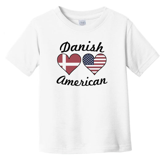 Danish American Flag Hearts Infant Toddler T-Shirt