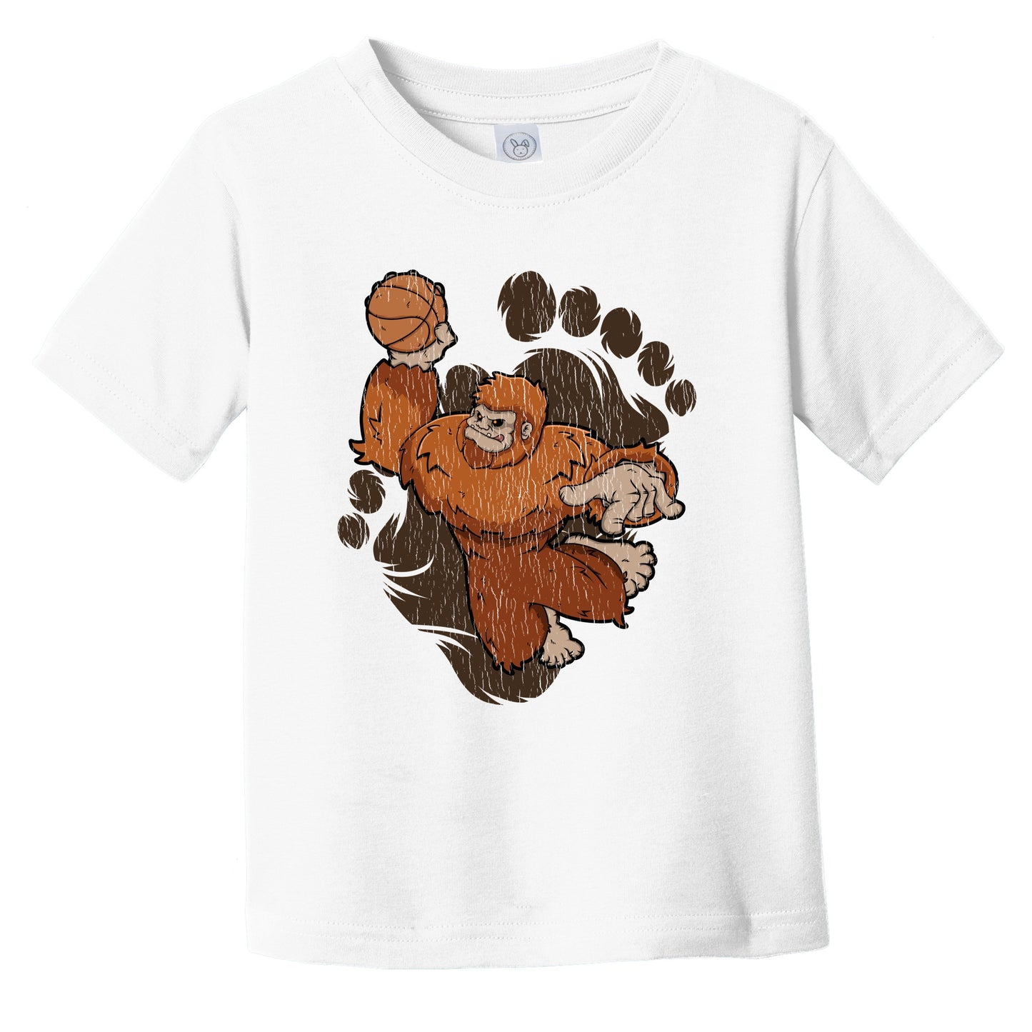Toddler Bigfoot Basketball Shirt - Sasquatch Dunking Infant Toddler T-Shirt