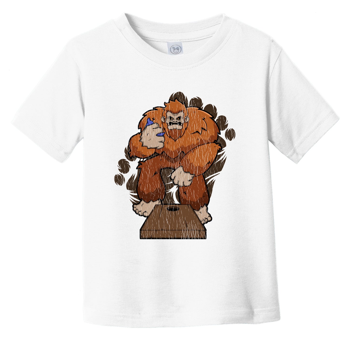 Toddler Bigfoot Cornhole Shirt - Sasquatch Playing Cornhole Infant Toddler T-Shirt
