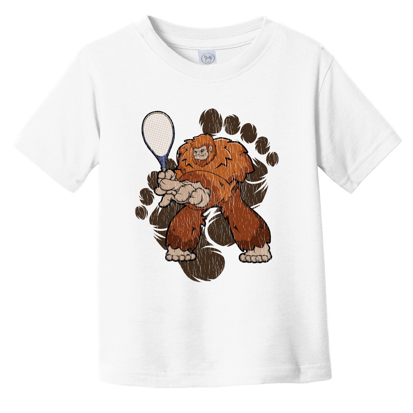 Toddler Bigfoot Tennis Shirt - Sasquatch Playing Tennis Infant Toddler T-Shirt