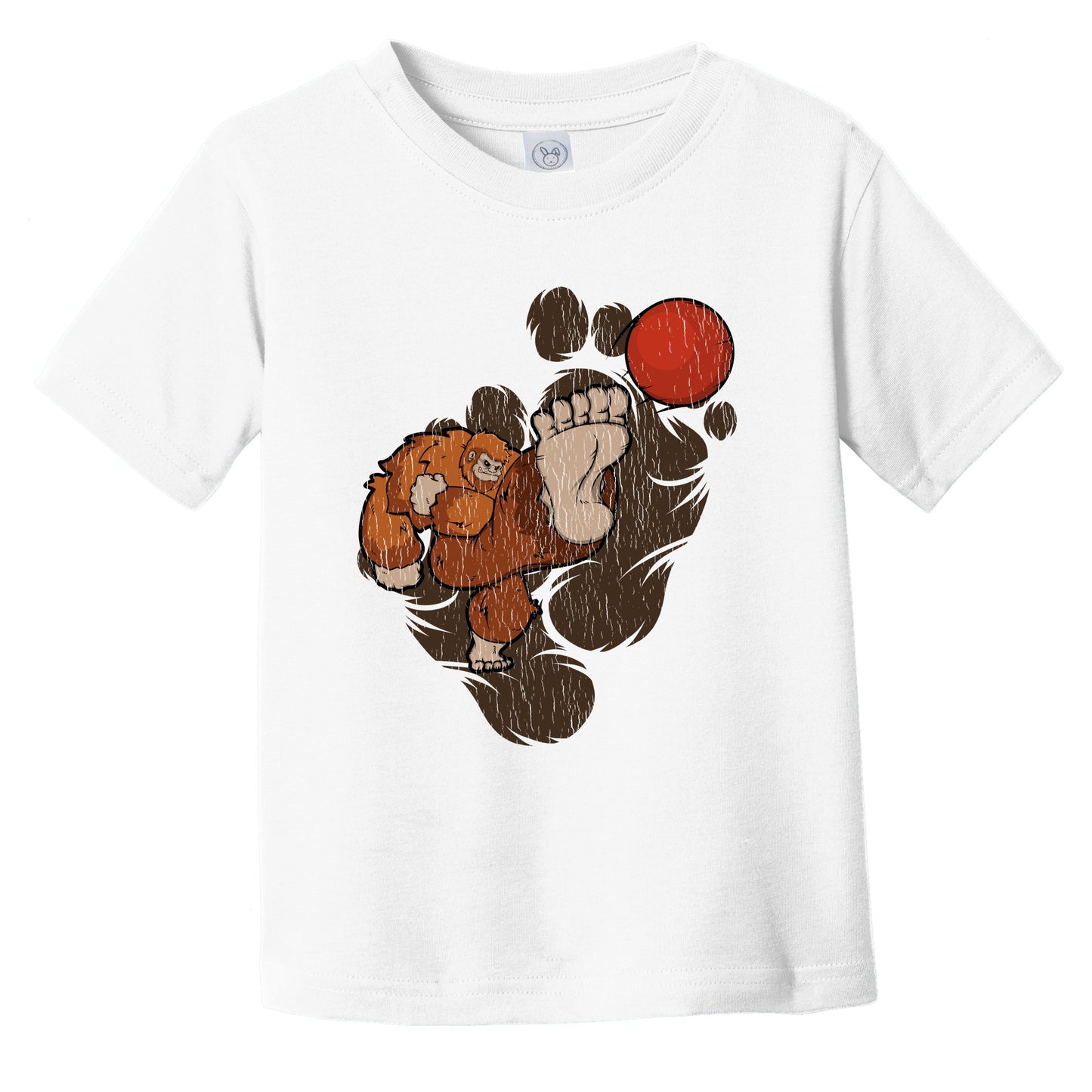 Toddler Bigfoot Kickball Shirt - Sasquatch Playing Kickball Infant Toddler T-Shirt