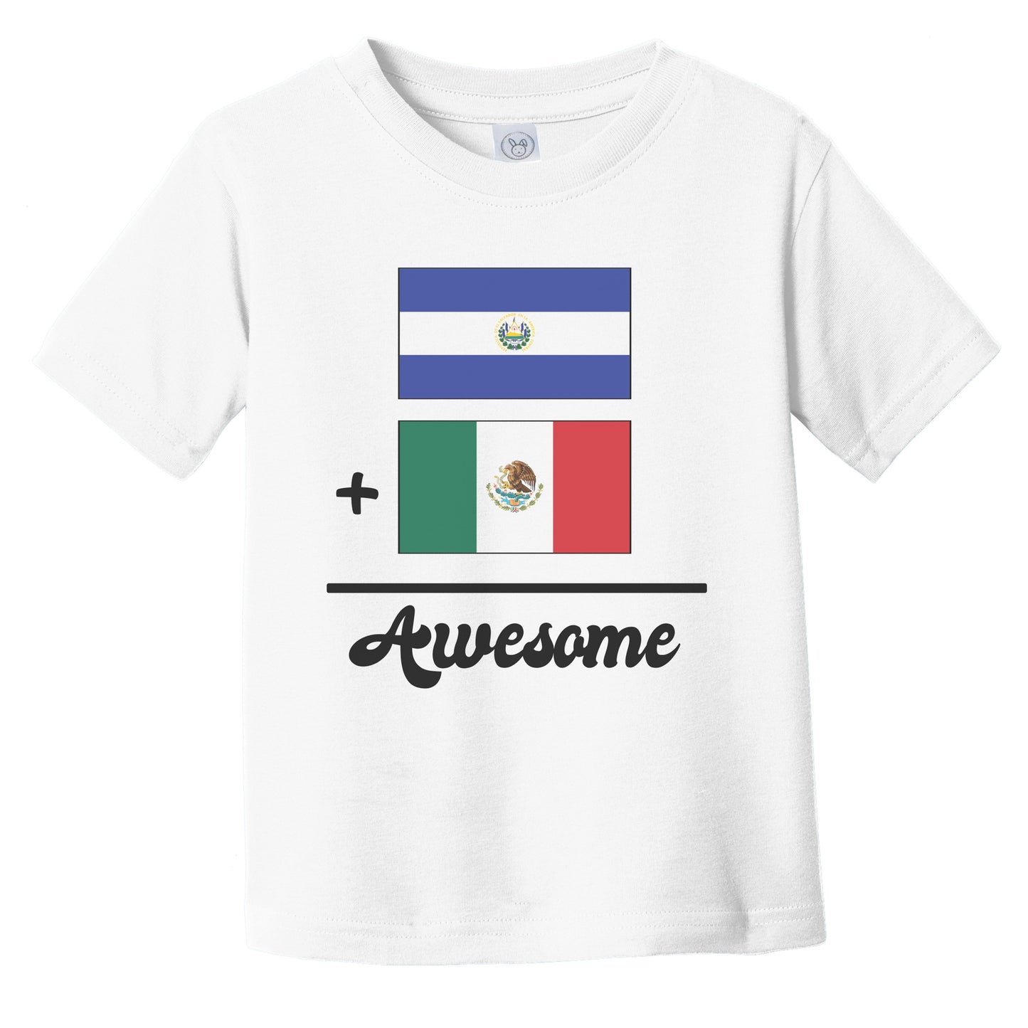 El Salvador Plus Mexico Equals Awesome Cute Salvadorian Mexican Flags Infant Toddler T-Shirt