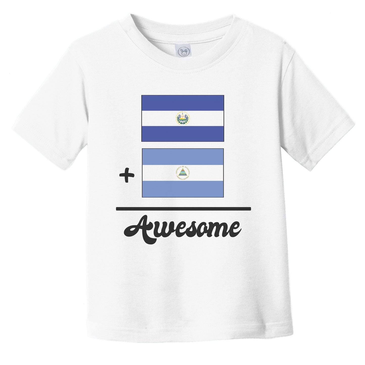 El Salvador Plus Nicaragua Equals Awesome Cute Salvadorian Nicaraguan Flags Infant Toddler T-Shirt