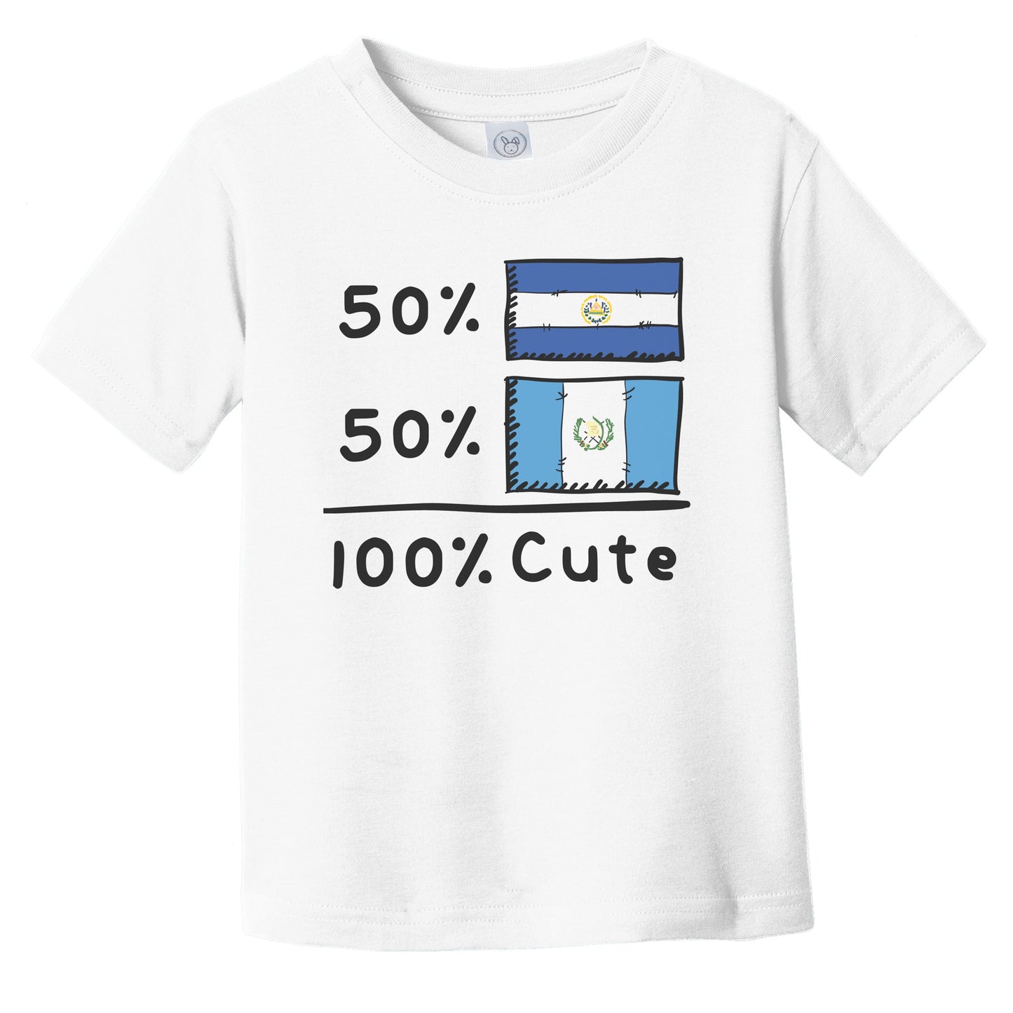 50% Salvadorian Plus 50% Guatemalan Equals 100% Cute El Salvador Guatemala Flags Infant Toddler T-Shirt