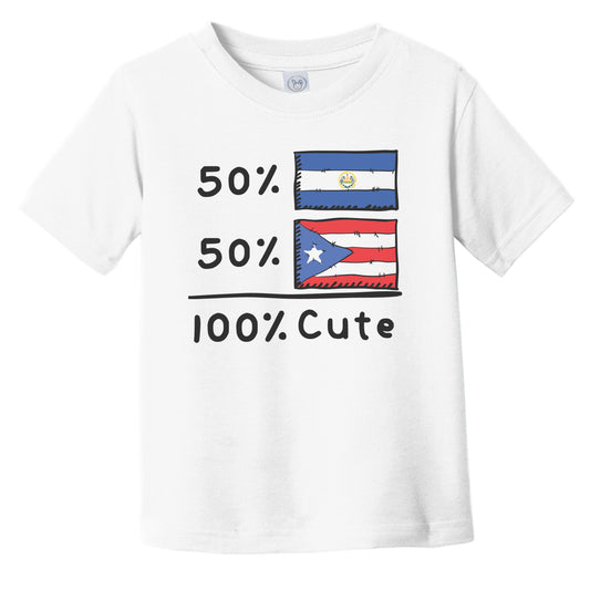 50% Salvadorian Plus 50% Puerto Rican Equals 100% Cute El Salvador Puerto Rico Flags Infant Toddler T-Shirt