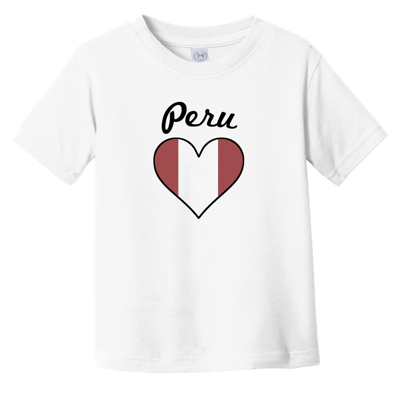 Peruvian Flag Heart Infant Toddler T-Shirt