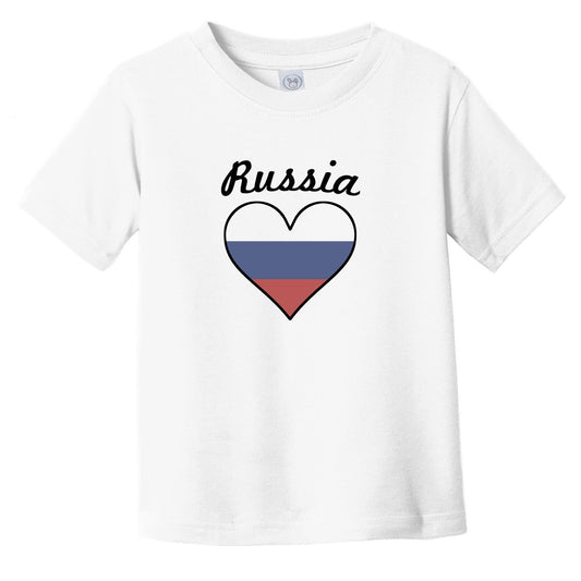 Russian Flag Heart Infant Toddler T-Shirt